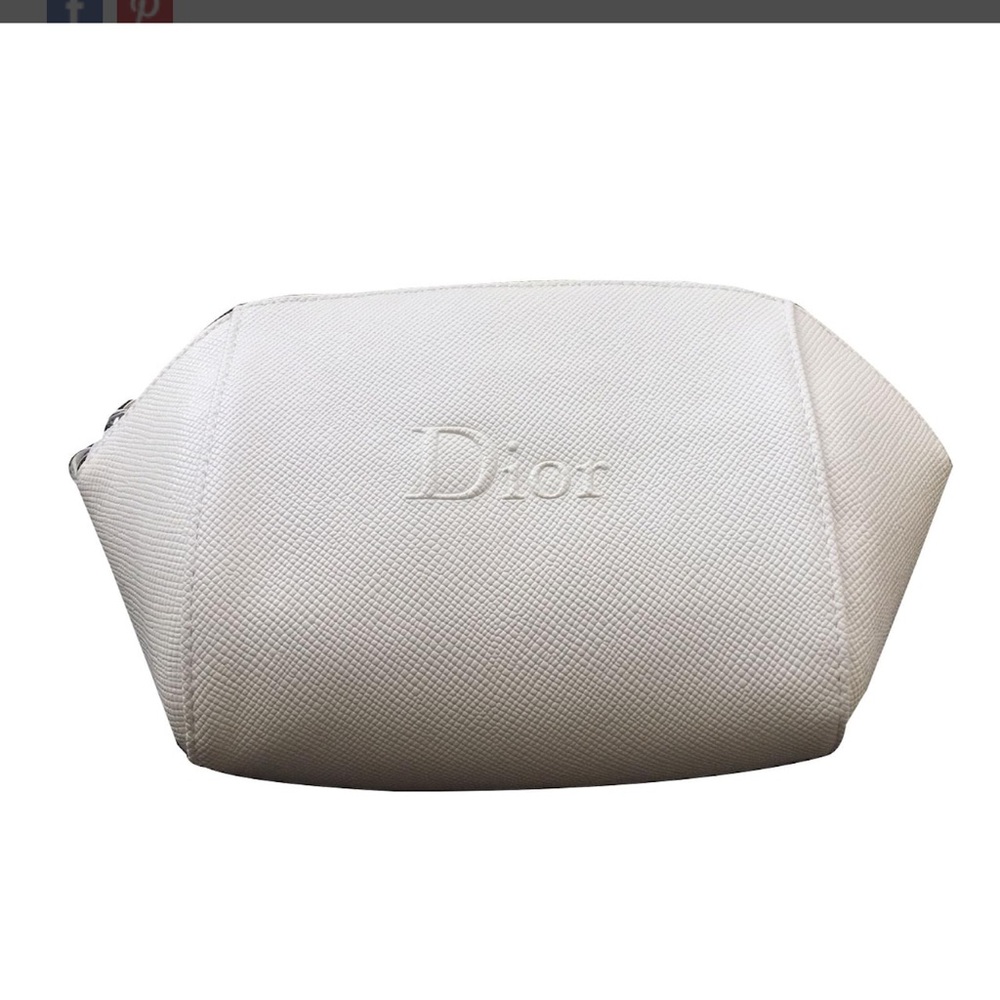 Dior Ivory Textured leather  Clutch/ cosmetic pouch